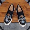 Spring Autumn Old Beijing Cloth Casual Shoes for Men Non-slip Breathable Slip On Loafers Embroidered Face Mask Chaussure Hommes