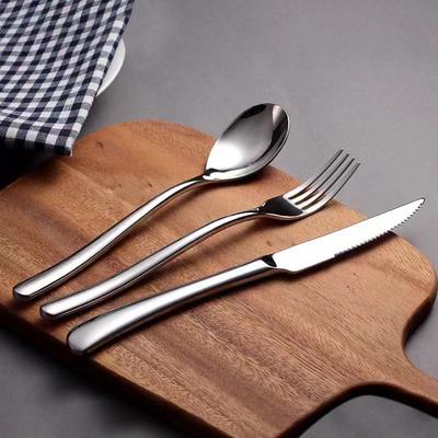 Mondschein Edelstahl Besteck Messer Löffel Gabel Dessertlöffel kreativ Restaurant einfach hochwertig westliches Essen Steakmesser