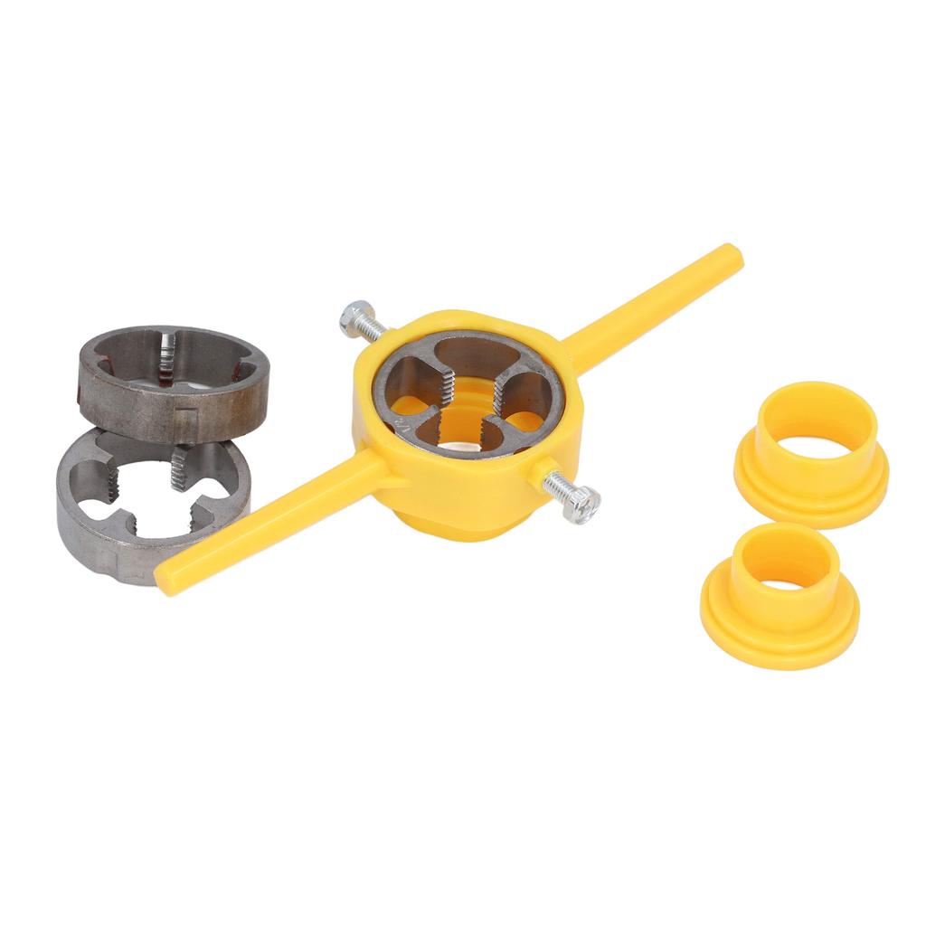 Pipe Threader Plumbing Tool ABS and Alloy Steel PVC Thread Maker Tool with 1/2in 3/4in 1in NPT Dies