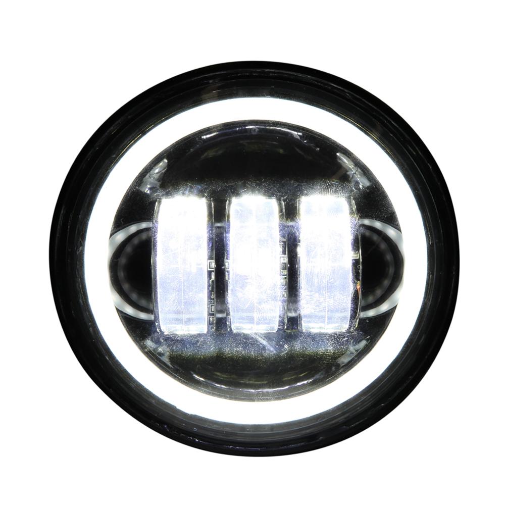 2pcs 4.5 Inch Motorcycle Led Fog Light DRL Led Fog Angel Eyes 30W Round Waterproof 1/2 Auxiliary Passing Lamp Touring