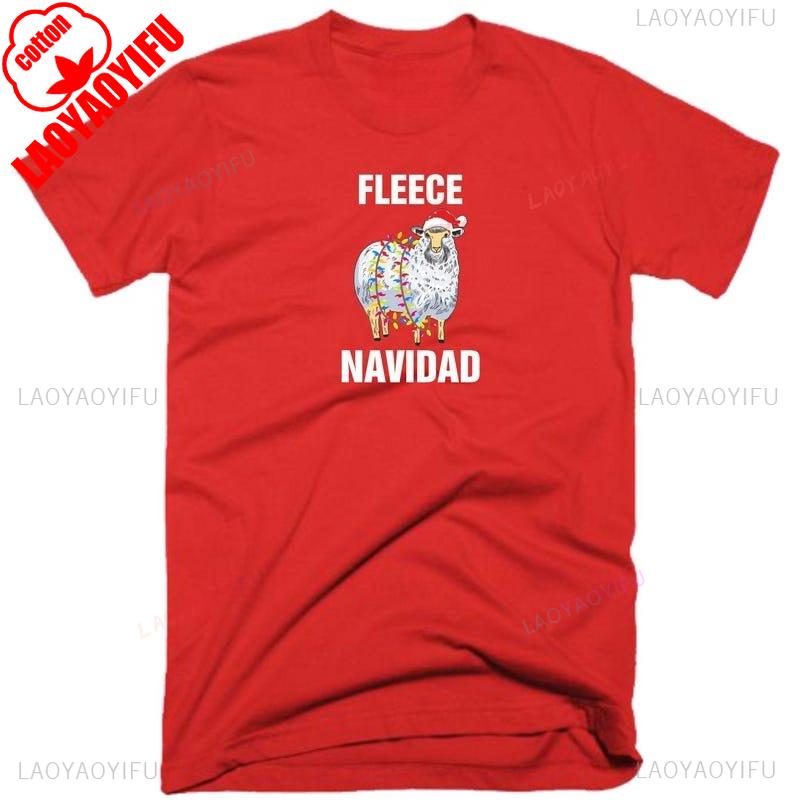 Lovely Fleece Navidad T Shirt Christmas Clothing Funny Rude Offensive Joke Xmas Lights Festive Sheep Birthday Gift Regular Tee