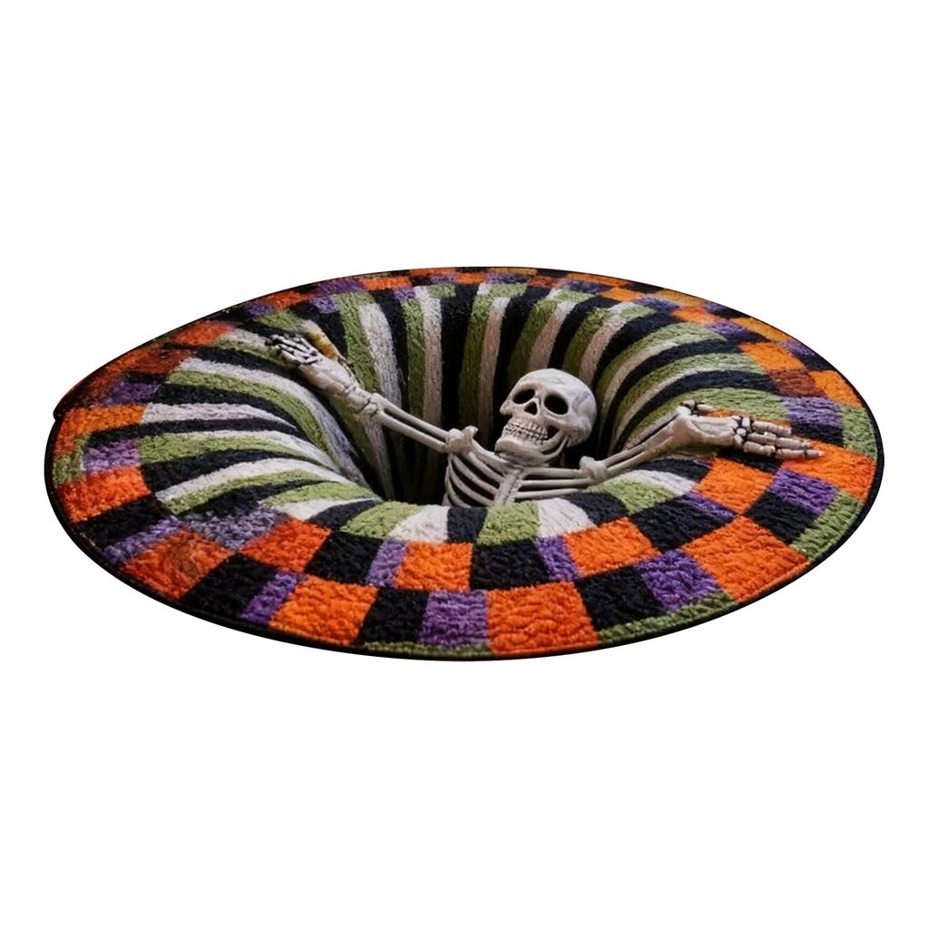 Halloween Rug Doormat Lattice Non Rug With An Optical Rug With An Eerie Depth Design