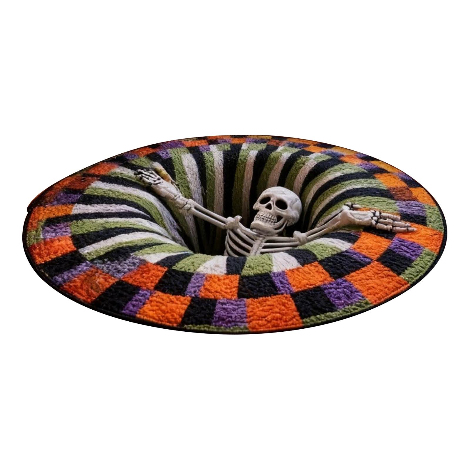 

Halloween Rug Doormat Lattice Non Rug With An Optical Rug With An Eerie Depth Design One Size