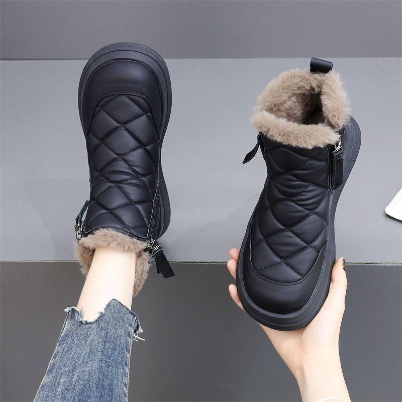 

Women s Black Fur-Lined Winter Snow Boots with Non-Slip Soft Soles 35 чорний