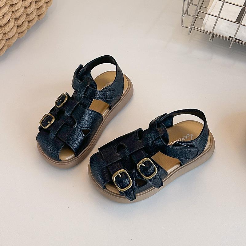Newest Girl Sandals Summer New Children's Roman Shoes Little Girls Baby Soft-soled Peep-toed Platform Beach Shoes Sandals J04113