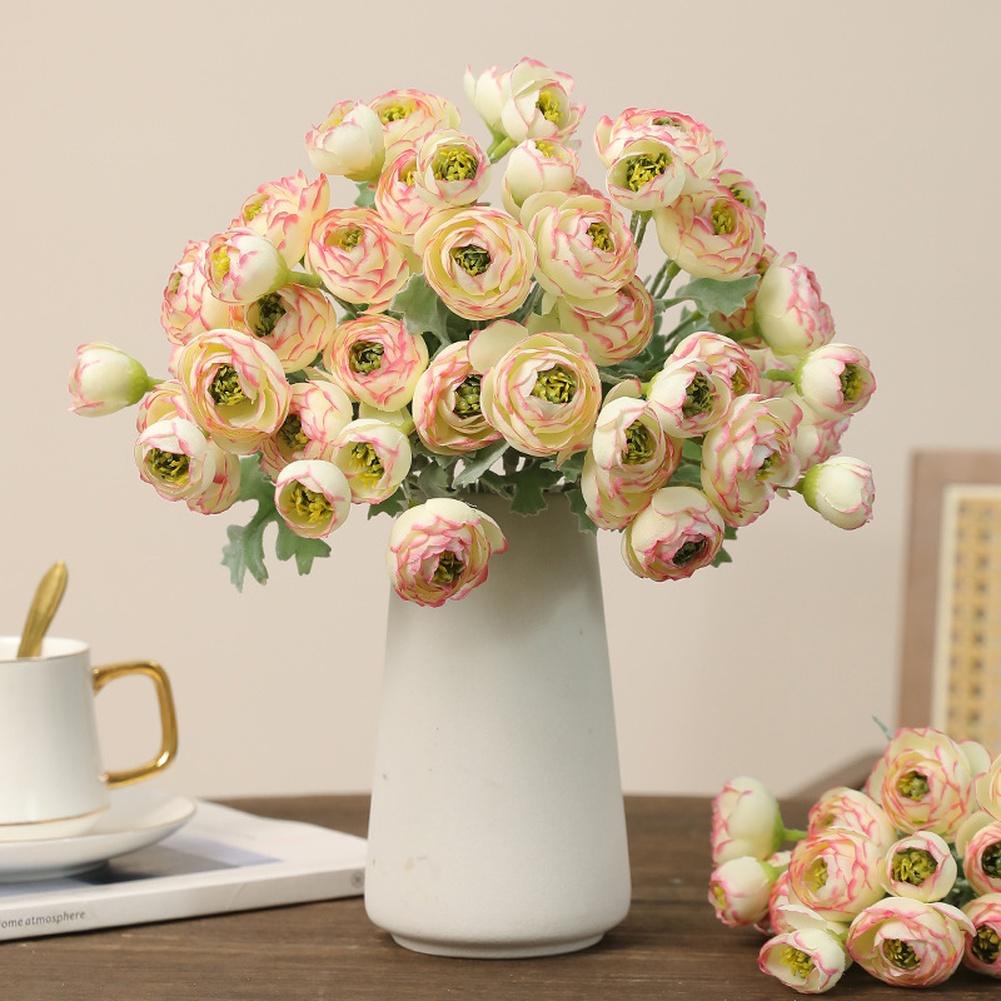 Artificial Camellia Flocked Camellia Silk Camellia Flowers Adjustable Wire Stems
