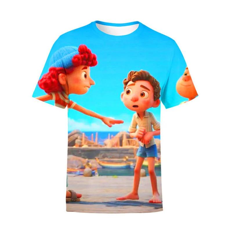 2026 Disney Movie Luca Clothes Children Summer 3d Printed Cartoon Short Sleeves Tops Tees