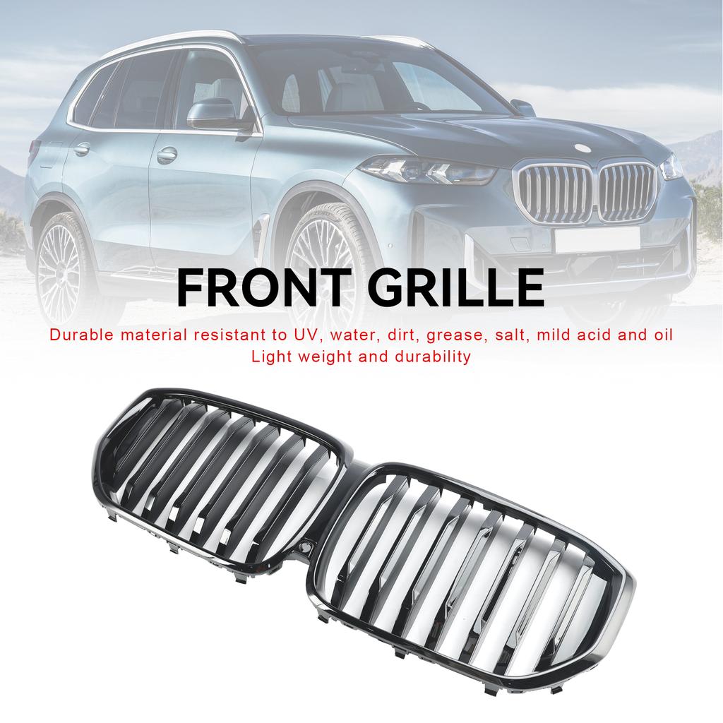 Gloss Black Front Bumper Grille Grill Fit BMW G05 LCI X5 2024+ Single Line