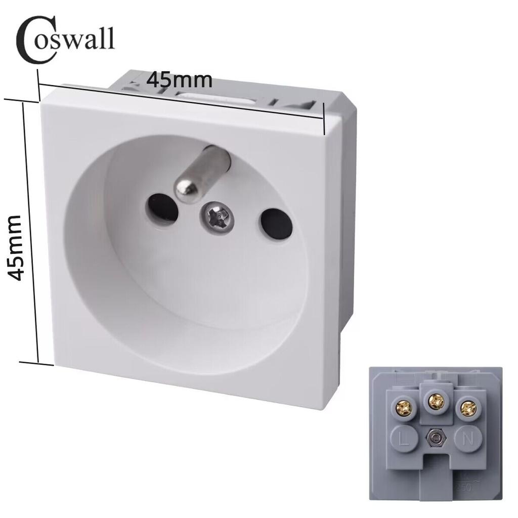 Glass Panel Wall EU Israel Italy Socket + WIFI Tuya Smart Switch + TV Internet Jack Type-C USB Charger Connector DIY Module
