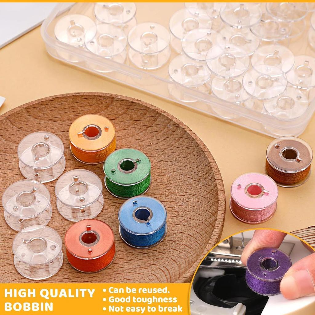 Bobbins For Sewing Machine 25 Piece Sewing Thread Quilting Tools Embroidery Thread Bobbins Class 15 For Crafts Jewelry Adults