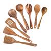 Non-Stick Pan Special: Teak & Acacia Wood Spatula, Stir-Fry Set, Salad Fork & Slotted Spoon