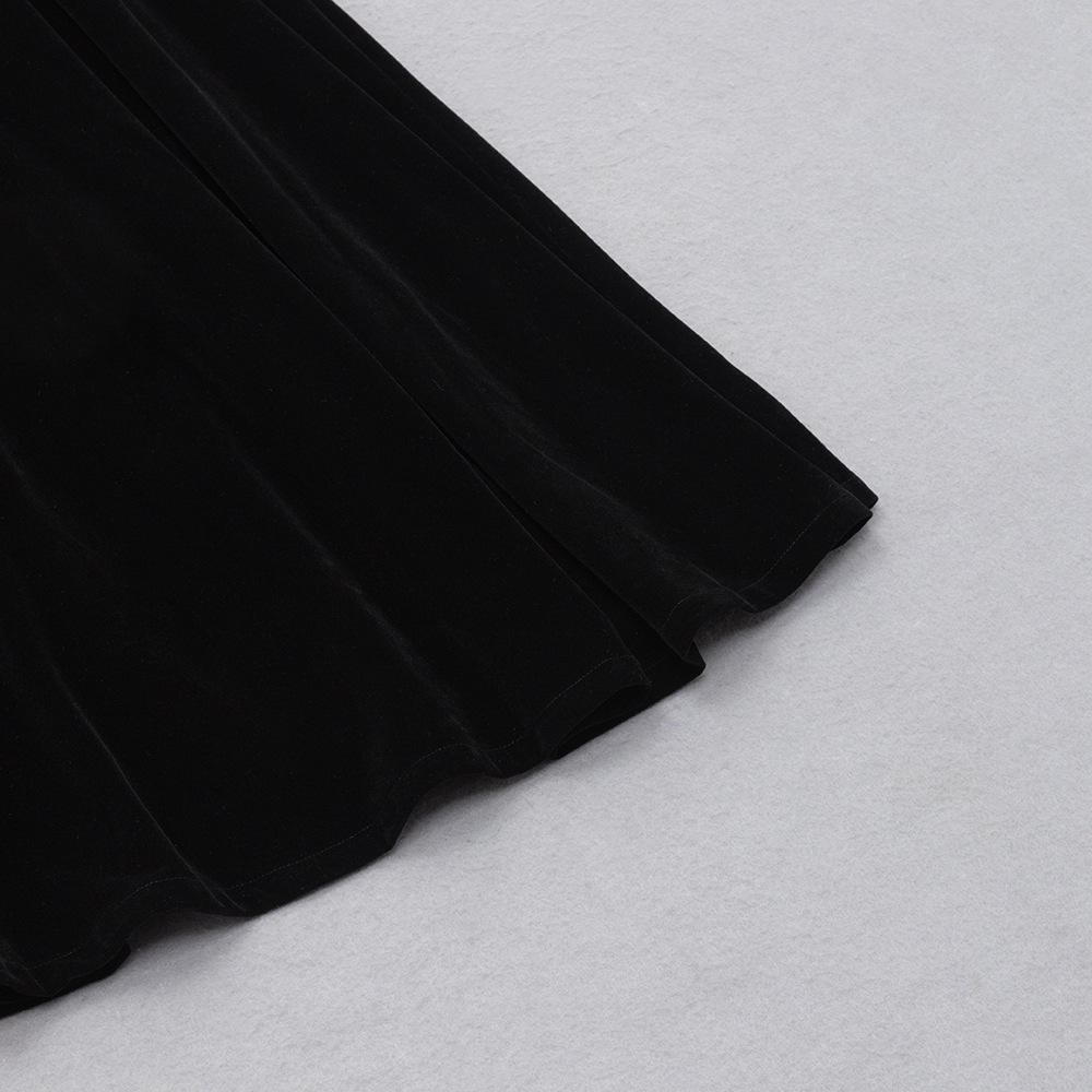 Retro Velvet Spaghetti Strap A-line Party Dress for Women