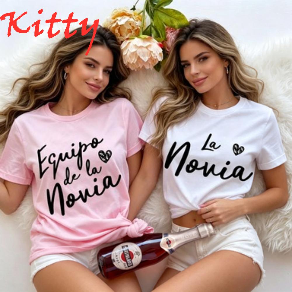 Team Bride Tshirt Spanish Girls Single Farewell Bachelorette Shirt Hen Party Tees Future Bride Squad Tshirt Bridal Wedding Tops