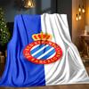 Real Sociedad Logo Ontwerp Deken Outdoor Flanellen Deken voor Kamperen, Wandelen, Tuinfeesten, Picknick Benodigdheden, cadeau voor familie en vrienden