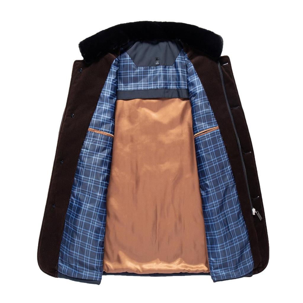 Veste d'hiver épaisse en coton pour homme 2025 avec col montant