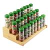 Solid Wooden 3-Tier Spice Rack Multi-Tier Spice Display Spice Jar Storage Set Durable Space-Saving Seasoning Organizer Pantry