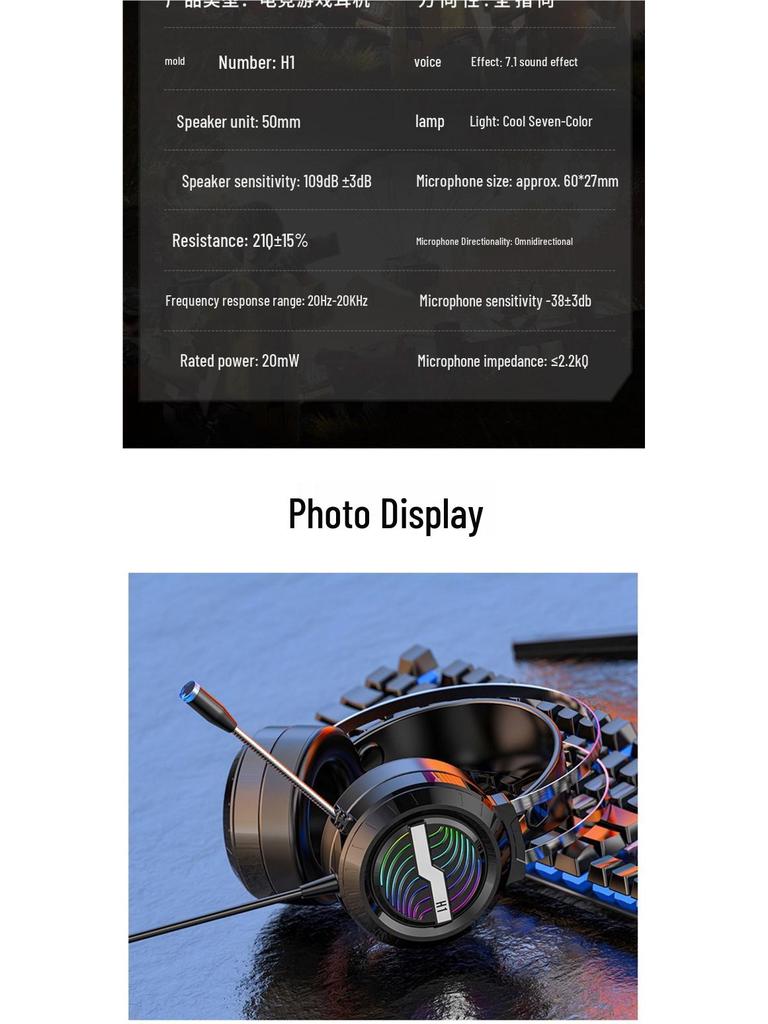Wired Over-Ear Gaming Headset with Microphone for Mobile, Desktop & Laptop