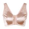 Ultra-thin Sponge-free Gentle Satin Front-button Plus-size Bra European and American Sleeping Vest Underwear