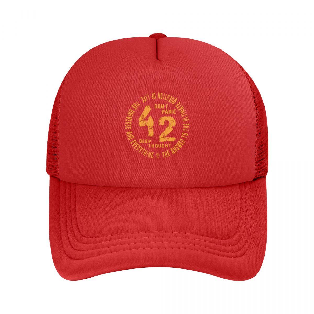 

Baseball Caps 42 The Answer To Life The Universe And Everything Golden Mesh Hats Sport Quality Adult Hats One Size