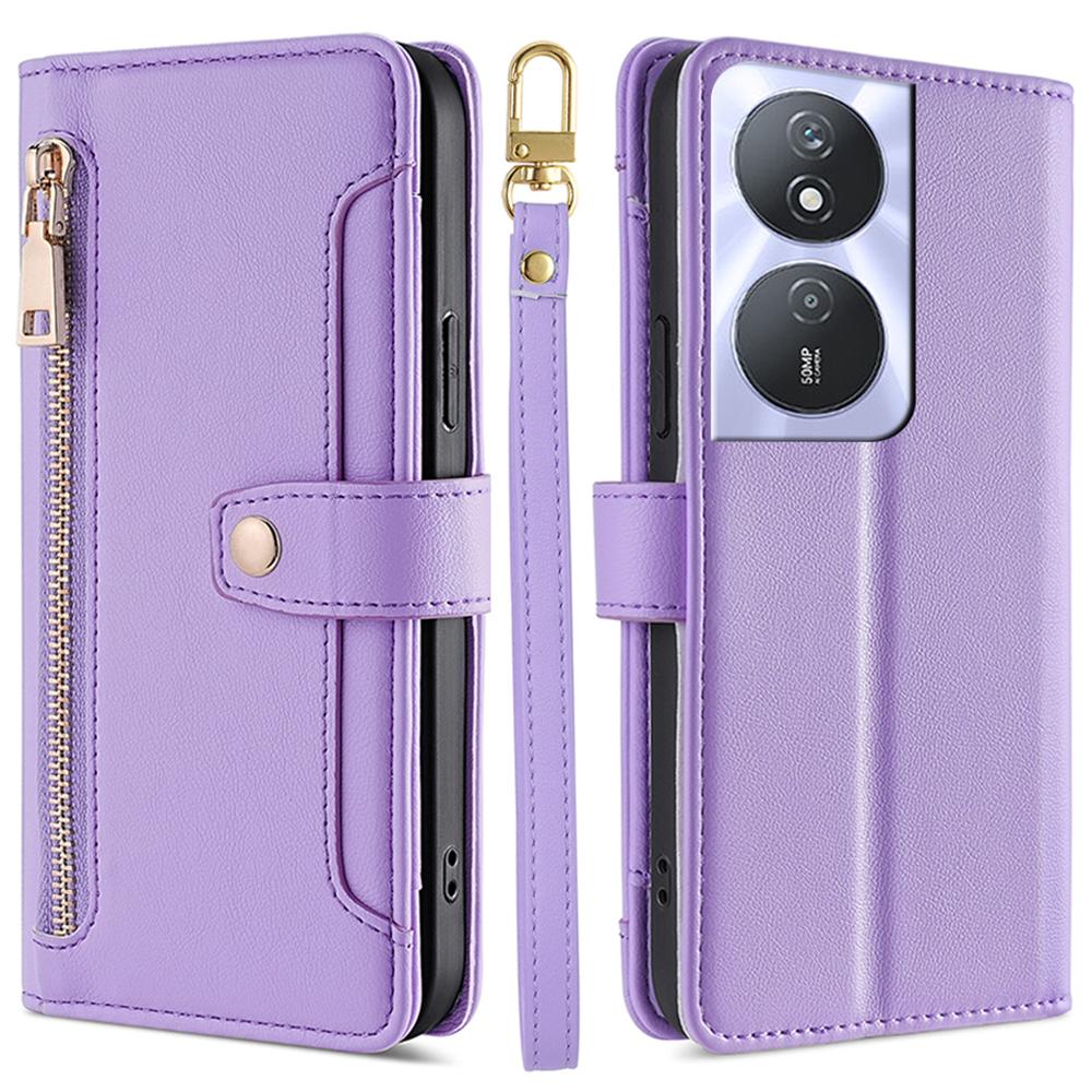 For Honor Play 50 Plus 5G/Play 8T 5G/X7b 4G/90 Smart Cell Phone Case Zipper Pocket PU Leather Crossbody Cover