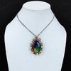 Rainbow Solar Quartz Gemstone Pure Copper Wire Wrapped Handmade Pendant Jewelry