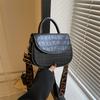 Stylish Casual Small Square Handbag With Unique Stone Pattern For Everyday Use