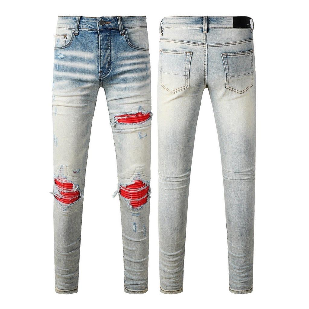 GLYDE Luxury Streetwear Jeans Americans Style Holes Long Trousers Quality Male Stretch Slim Pants Skinny Trousers