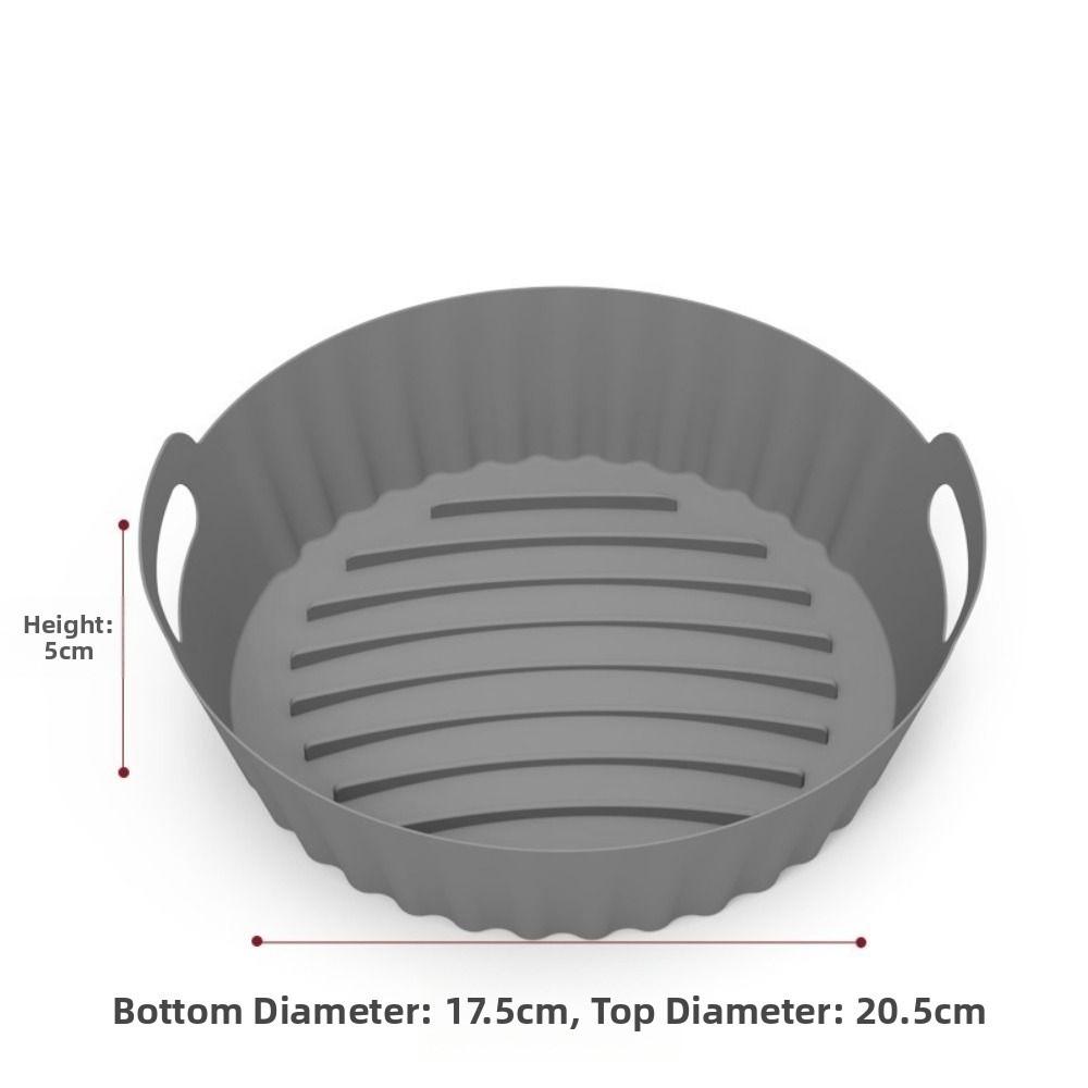 Reusable Air Fryer Baking Pan Foldable Round Baking Tray New Silicone Cooking Tray  Oven Use