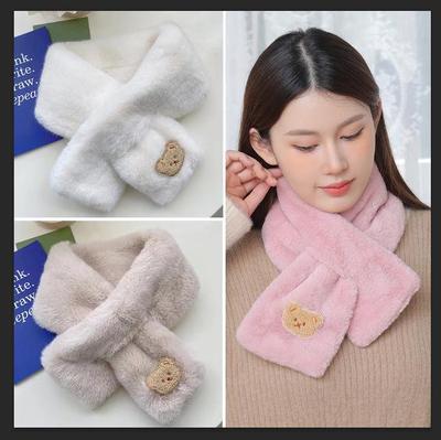 Korean Phoenix Style Plush Scarf - Cute, Thick, Warm Imitation Rabbit Fur, All-Match Winter Neck Protection