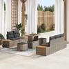 8-piece Garden Sofa Set with Grey Poly Rattan Acacia Cushions, Garden Dining Set 3 3362863