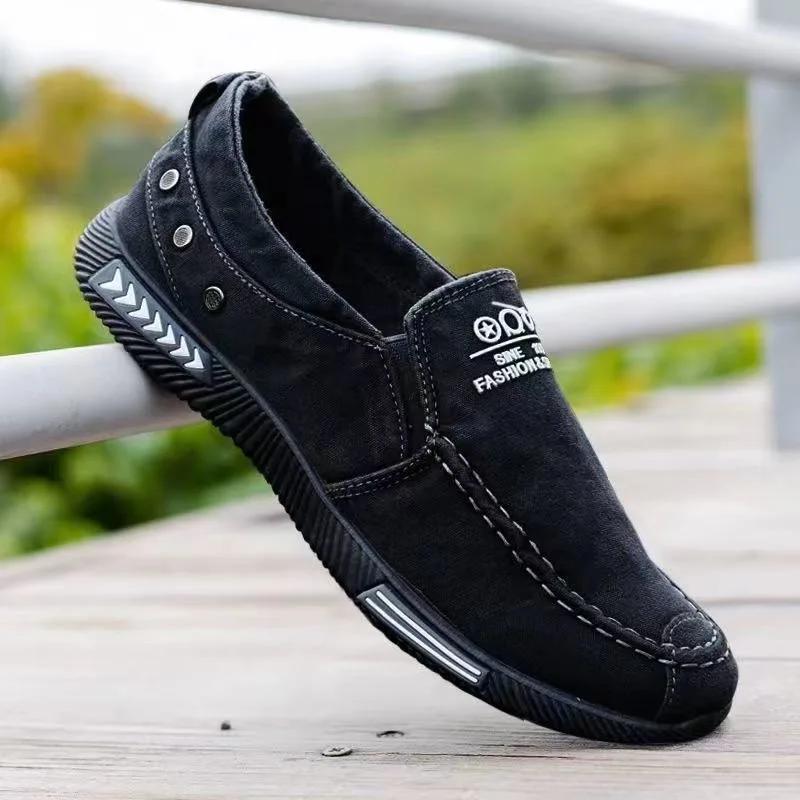 Pánské plátěné džínové boty Nazouvací tenisky Pánské na léto Venkovní Řidičské Mokasíny Trendy Vintage Lodičky Boty pro muže