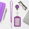 Retractable Lanyard Shiny Finish Badge Reel Bling ID Holder Keychain for Students