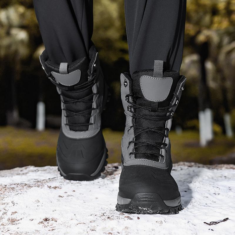 Winter Men's Snow Boots Mid-cut Thick Sole Plush Non-slip  Wear-resistant Large Size Snow Boots for Winter Mens Winter Boots