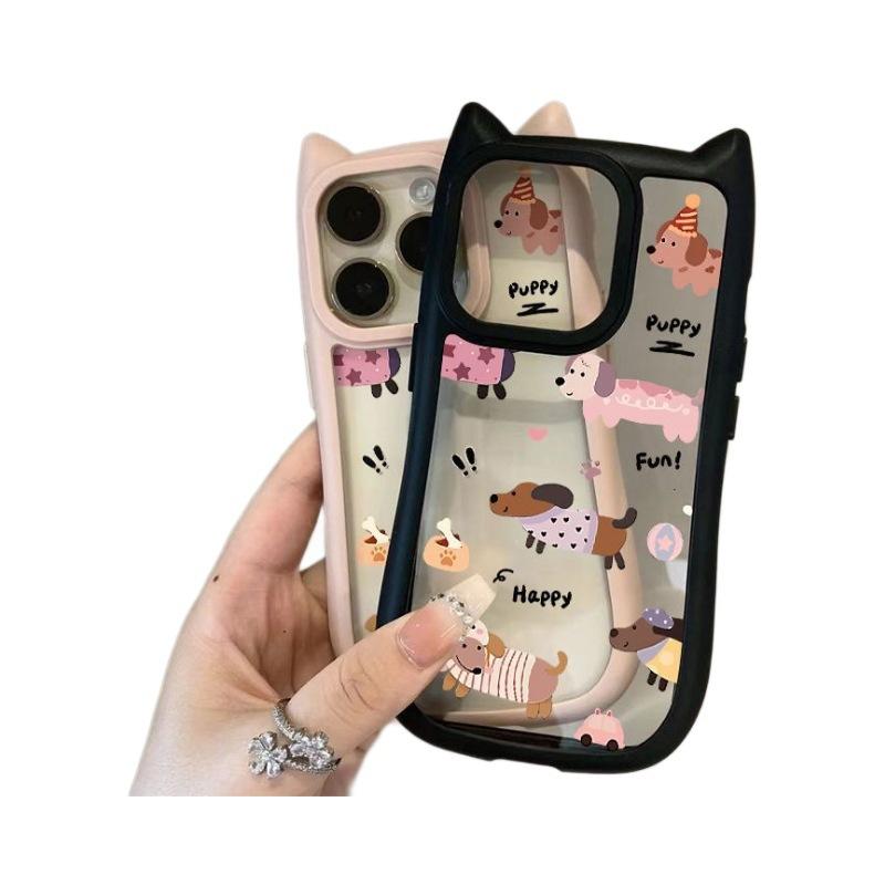 English Brown Puppy Applies To Apple 11promax Mobile Phone Case iPhone11/11 Cartoon 11/11 Cat Ears
