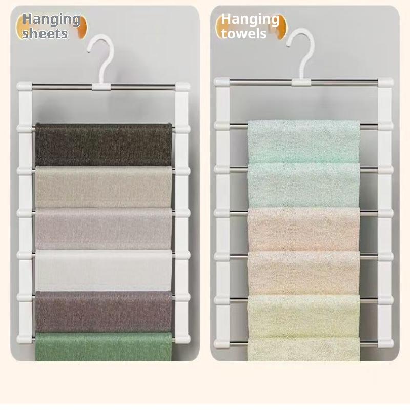 1/2Pcs Multi-Layer Pants Hanger Space Saving Closet Organizer Foldable Trousers Clothes Rack Wardrobe Storage Home Organization