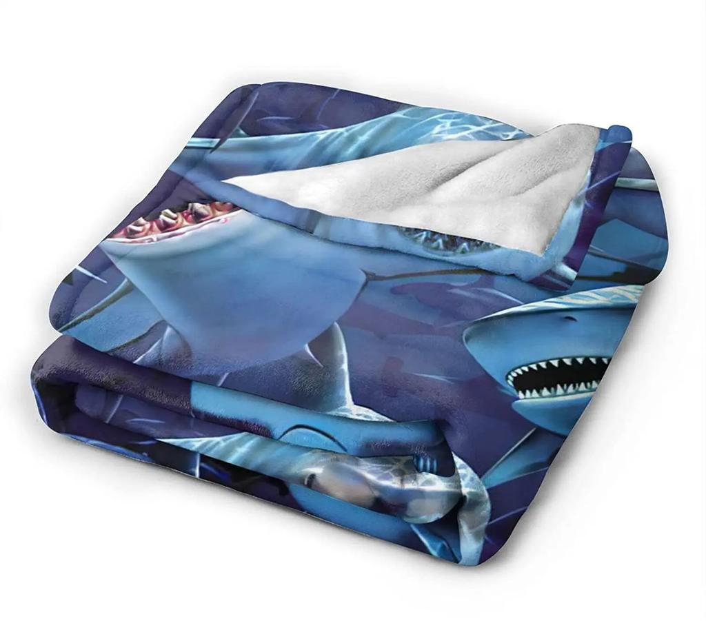 Blanket Shark Blankets Fleece Throw Blanket Ultra Soft Flannel Bed Blanket Warm Fuzzy Plush Blanket 50"X40"
