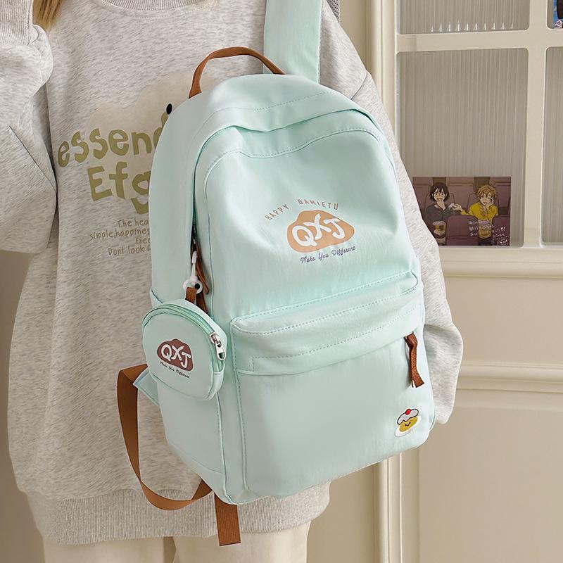 Schoolbag Women's Campus Backpack New Student Simple Junior High School Lightweight Backpack Large Capacity Student Schoolbag