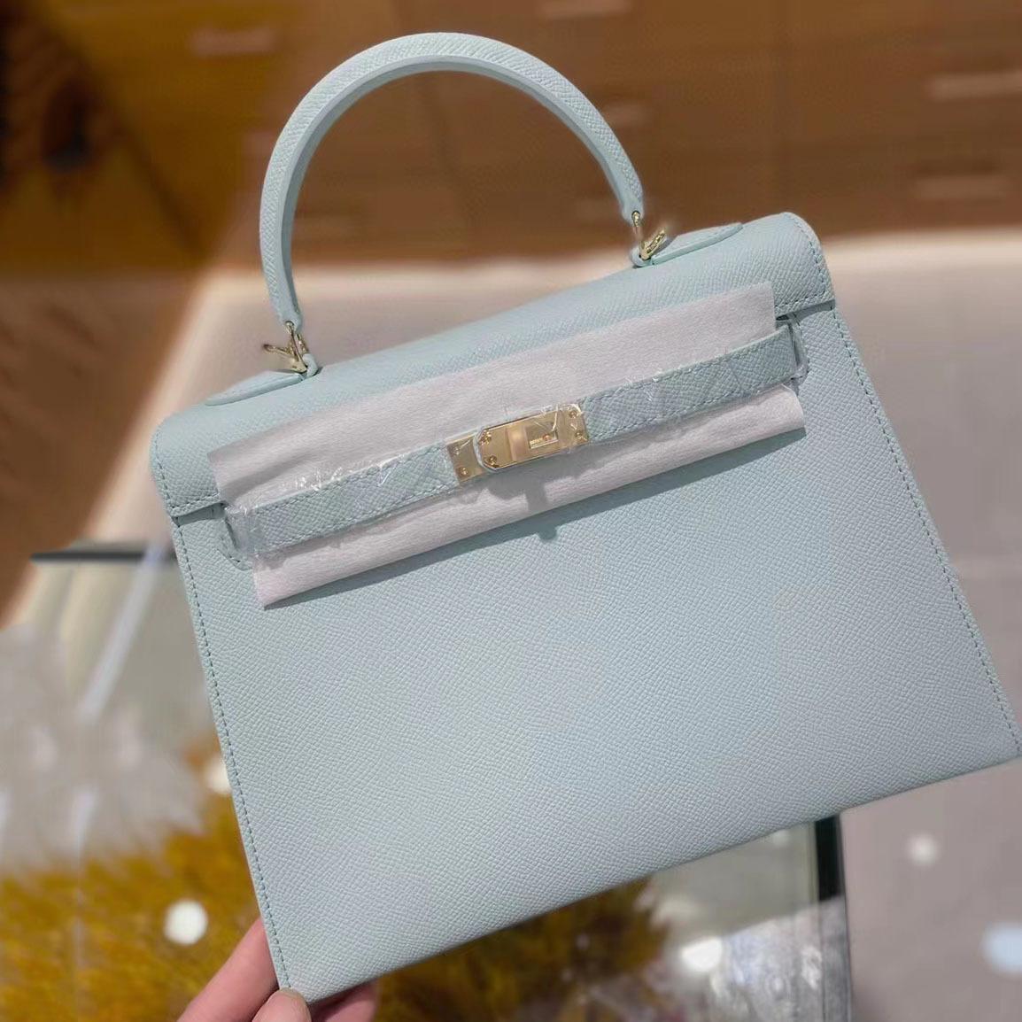 

Классическая и атмосферная сумка / Новый стиль, модная и универсальная сумка через плечо на одно плечо, высококачественная ручная кожаная женская сумка 25x11x20cm светло-синий