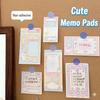 Korean Style Cute Memo Pad 100 Sheets Non-Sticky Notepad Kawaii Ins Stationery for Journaling Planner Scrapbooking School Office