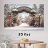 2D North Pole Christmas Backdrop, Santa's Entrance Photography Background