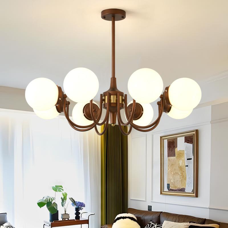 Mid-Century Nanyang Style Chandelier: Retro Space-Inspired Lighting for Living Room, Dining Room & Bedroom with Eye-Protection.