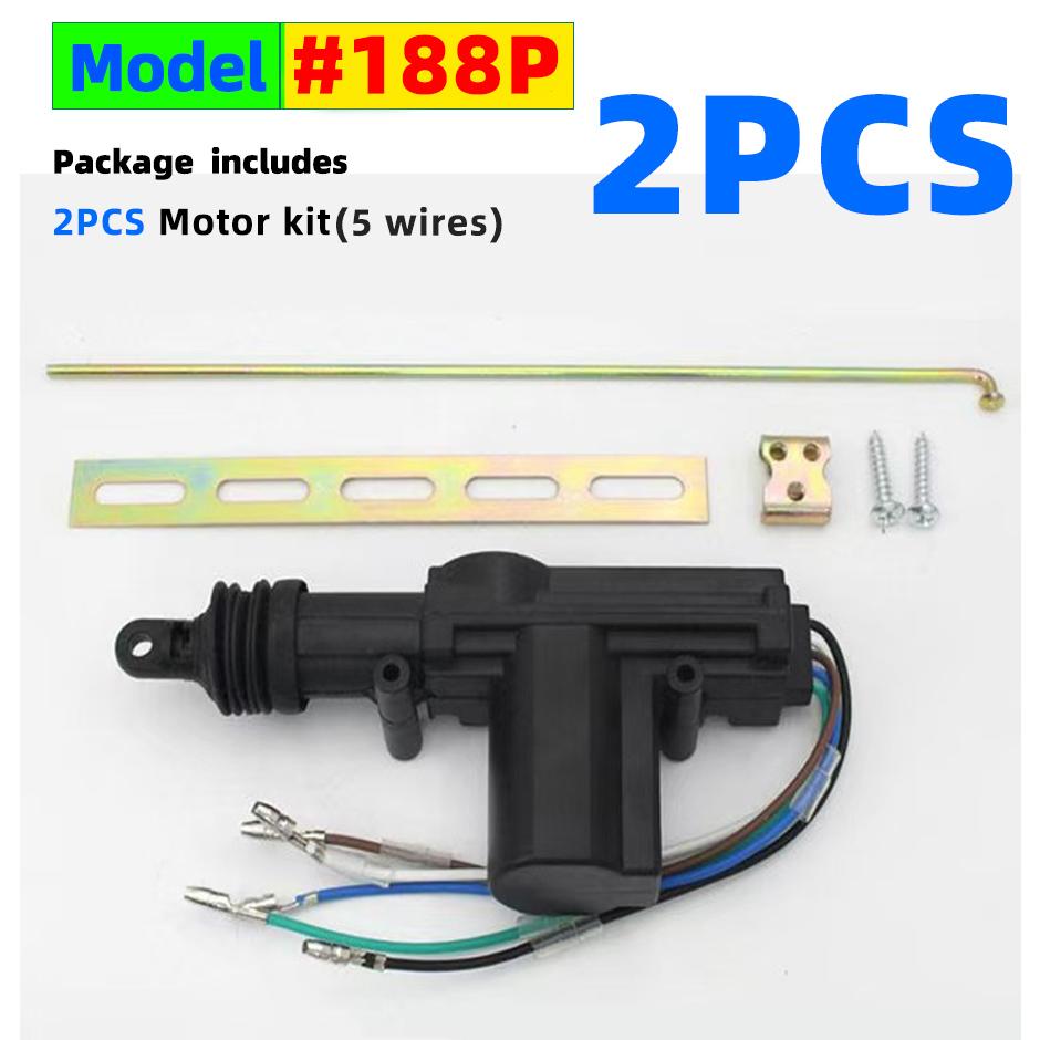 2/5 Wire Universal Car Electric Remote Central Door Lock Actuator Auto 12V Heavy-Duty Power Locking System Single Gun Type Kit