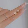 S925 Silver Needle Mini Flower Earrings, Diamond Earrings, Small Ear Bone Studs