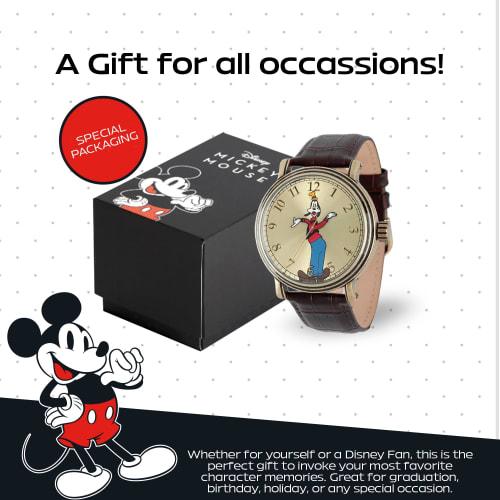 Disney Men's W001845 Goofy Analog Display Analog Quartz Brown Watch