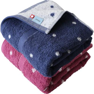Imaa Imabari Towel Certified Bath Towel Fluffy Thin Absorbent Quick Drying Made In Japan Cotton Vacuum Compression Pack Navy X Dot 100% (Dot Rose)