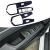 4pcs/Set Door Window Lift Switch Panel Cover Trim Sticker Carbon Fiber Style Vinyl Fit for Hyundai Elantra 2017-  LHD