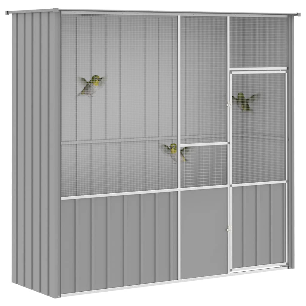Vidaxl Aviary, Grey, 215X78X200 Cm, Galvanized Steel