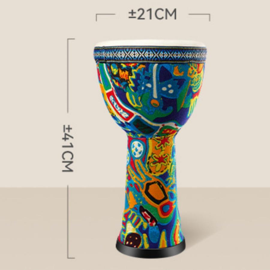 Tamburo Africano da 8 Pollici, Tamburo a Mano Djembe, Superficie del Tamburo in Pelle di Capra Con Tracolla Strumento Musicale a Percussione Per Principianti