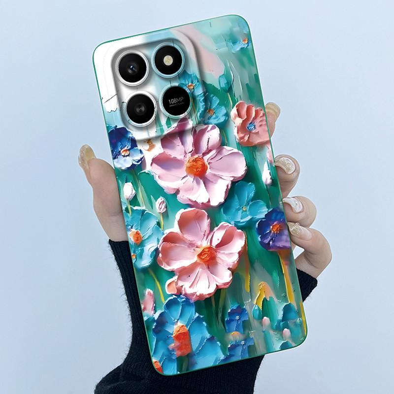 Case For Honor X7d Cute Panda Sweet Girls Cats Liquid Silicone Soft Back Cover For Honor 400 Smart 5G Bumper Protective Casing