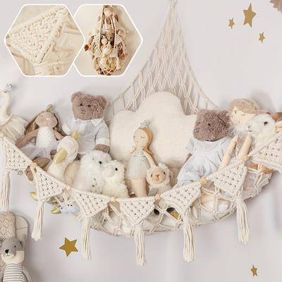Stuffed Animal Toy Storage Hammock - Doll Stuff Animals Organizer Decorations - Cute Hanging Plushie Net Bedroom Room Decor
